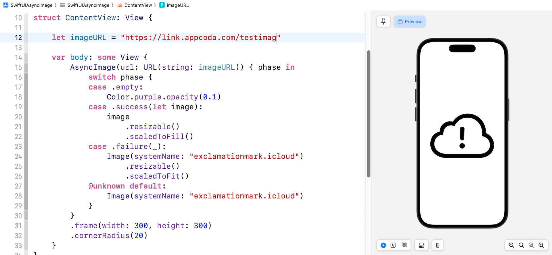 圖 36.4. 當圖檔下載遇到問題時,App會顯示一個系統圖像