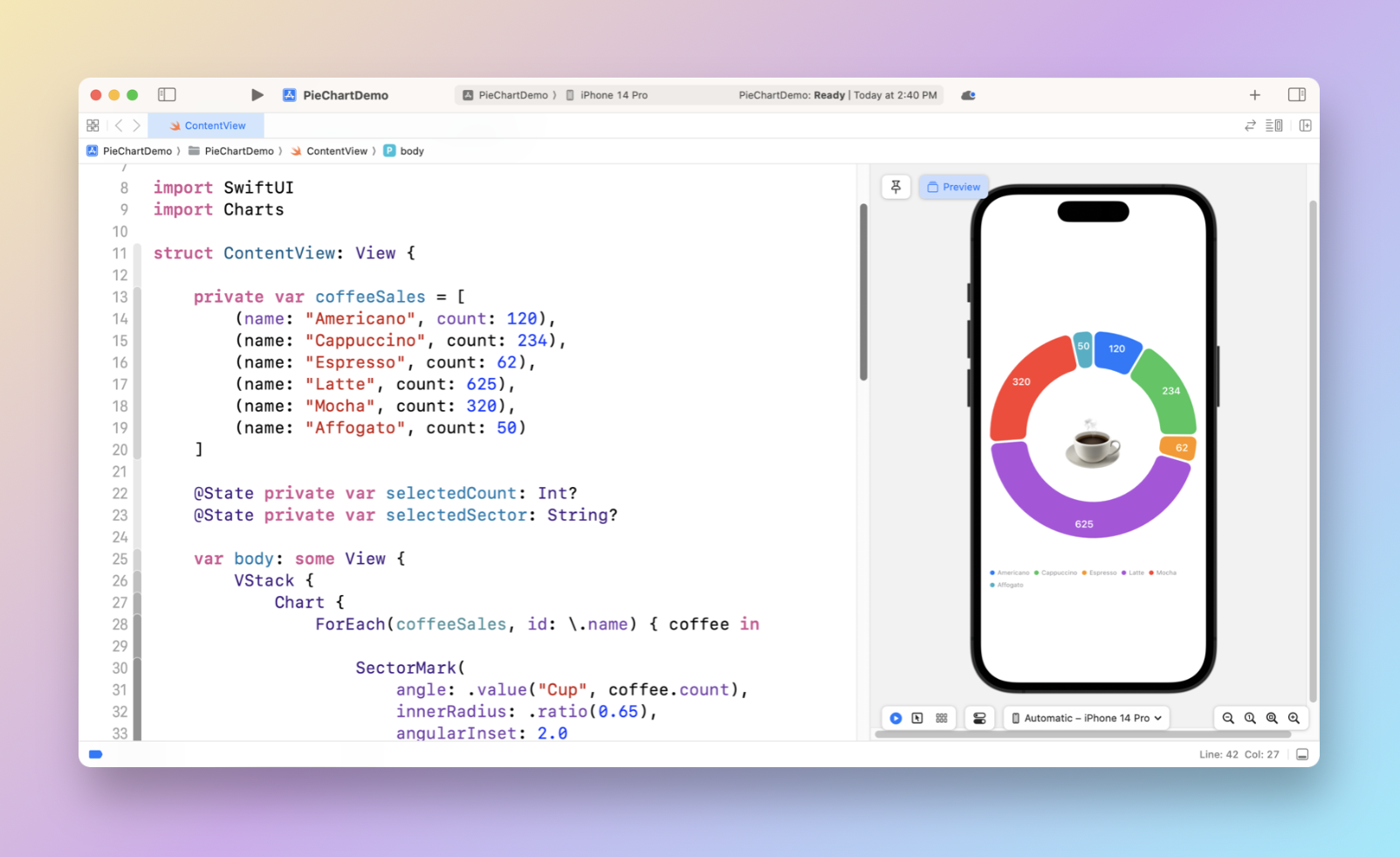 圖 1.1 SwiftUI 的程式