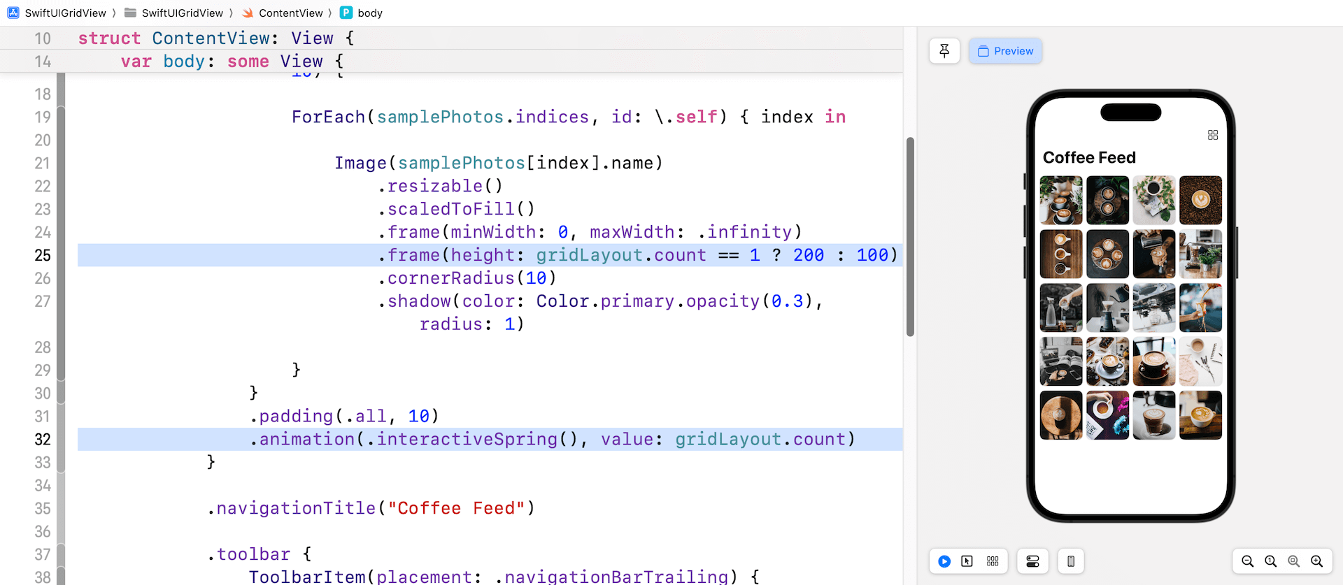 圖 29.13. SwiftUI 自動設置過場動畫