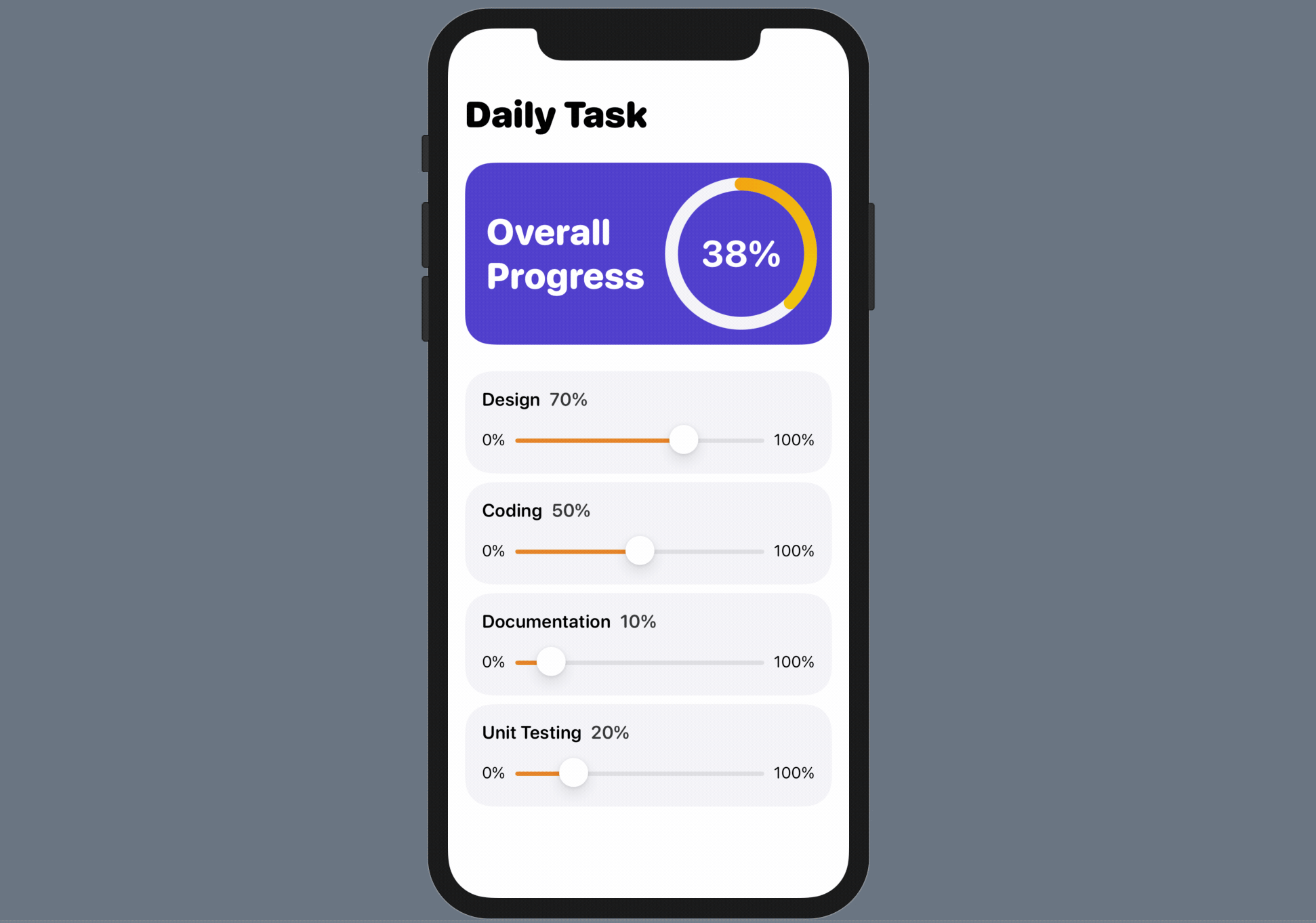 圖 7. Daily Task 練習 App