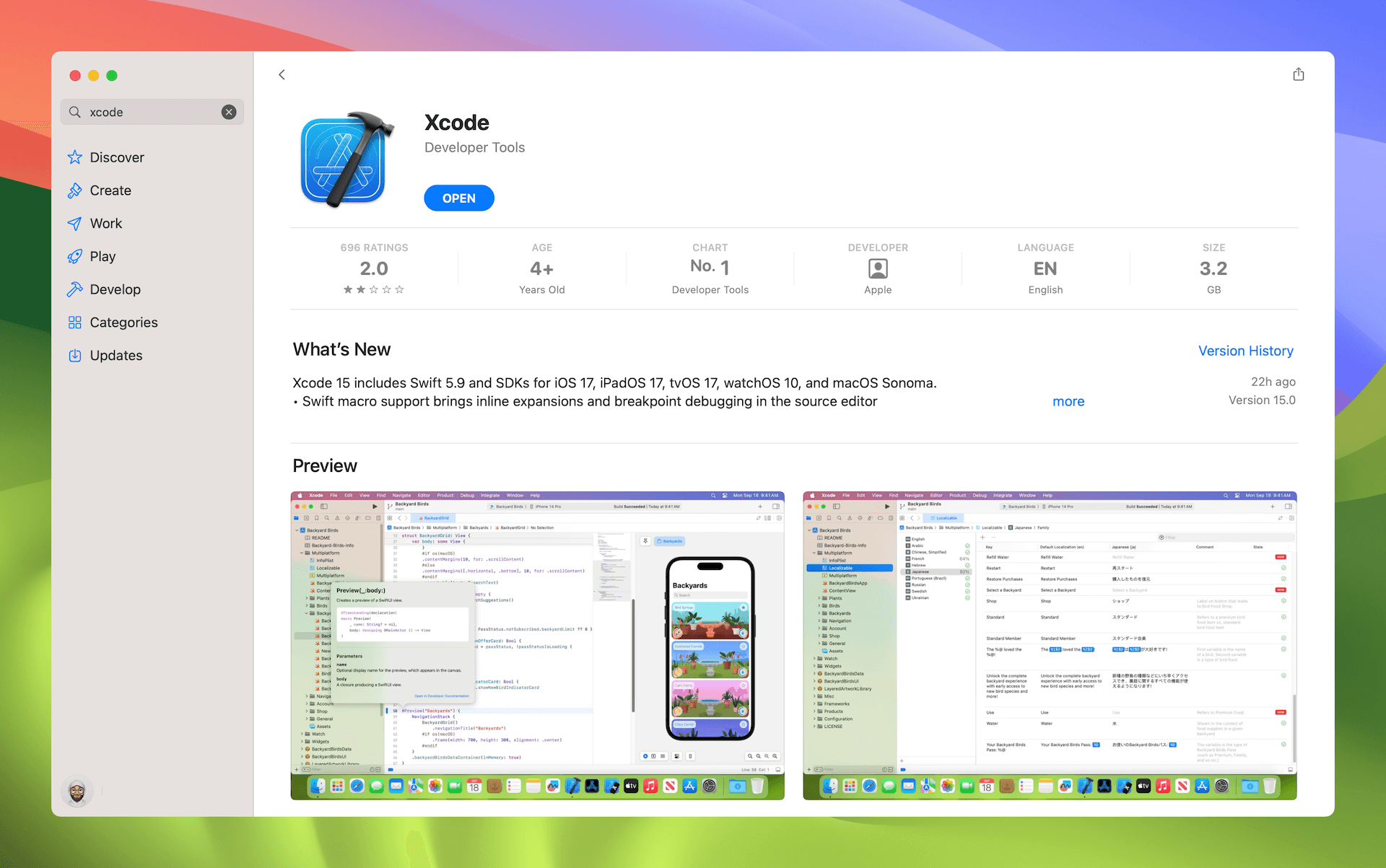 圖 1. 下載 Xcode