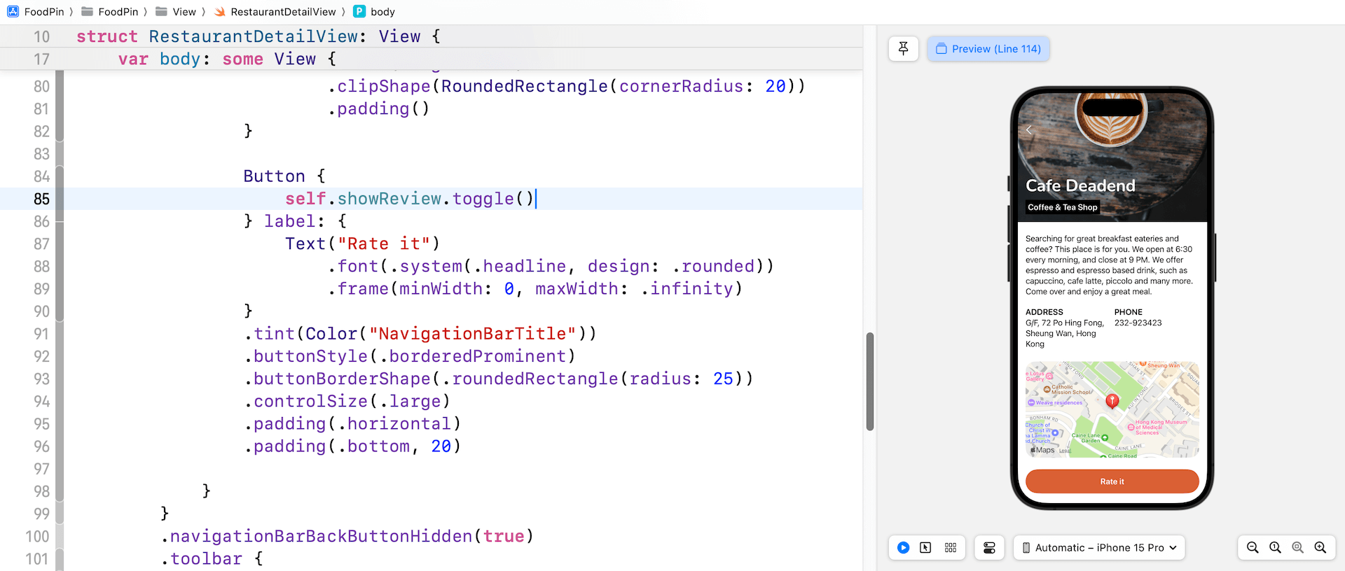圖 15.7. 建立評分按鈕