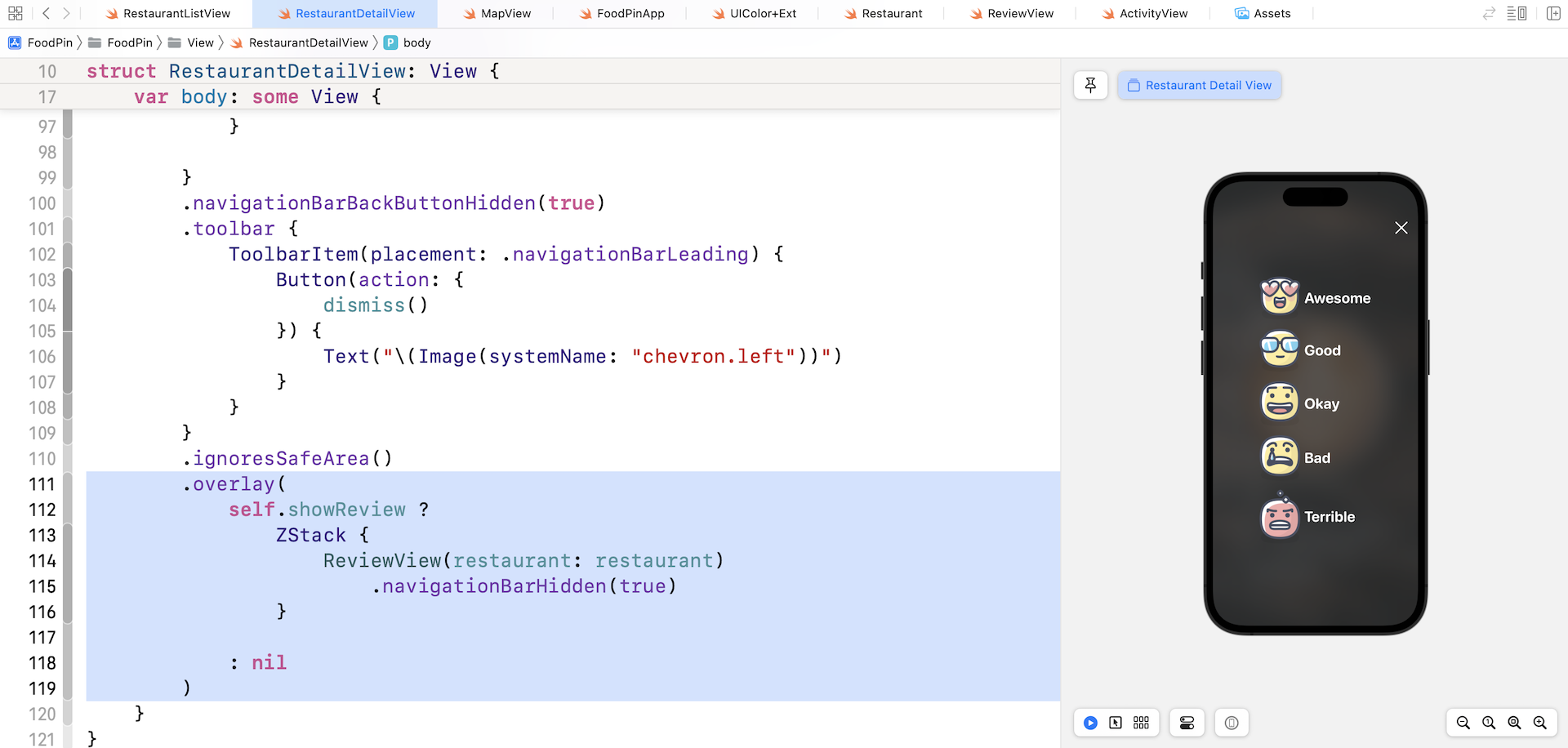 圖 15.8. 顯示評分視圖