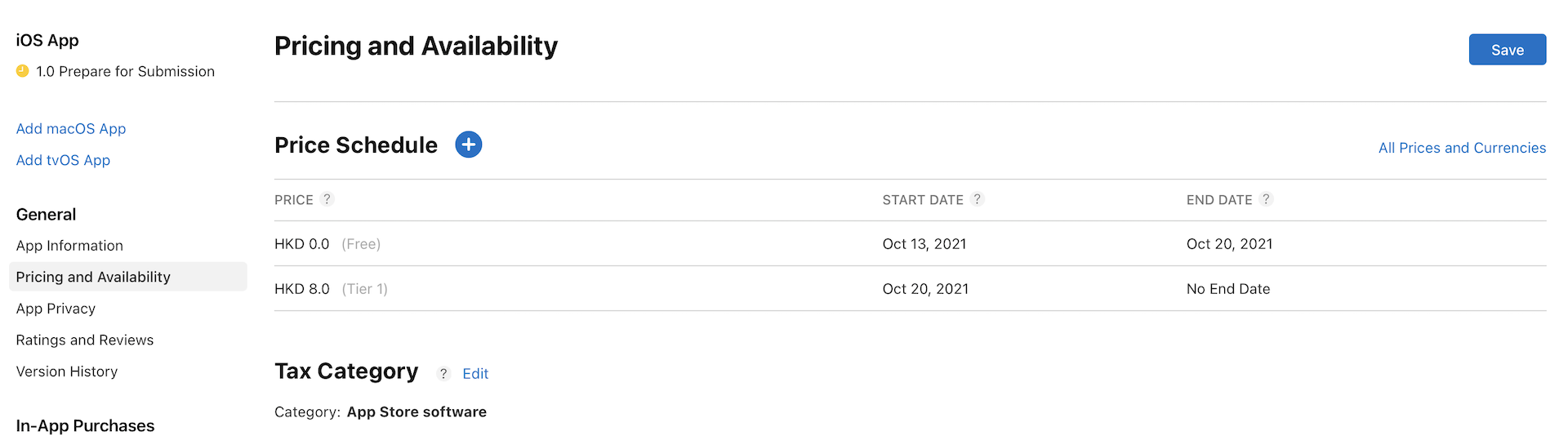 圖 27.1. 填寫生效日期與定價