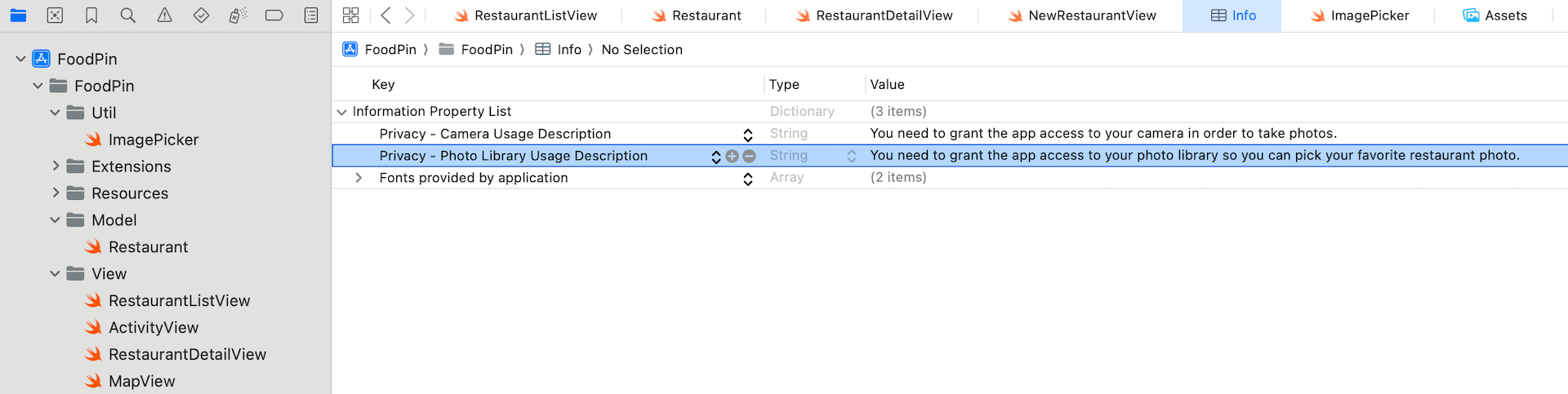圖 17.10. 　更新 Info.plist 檔