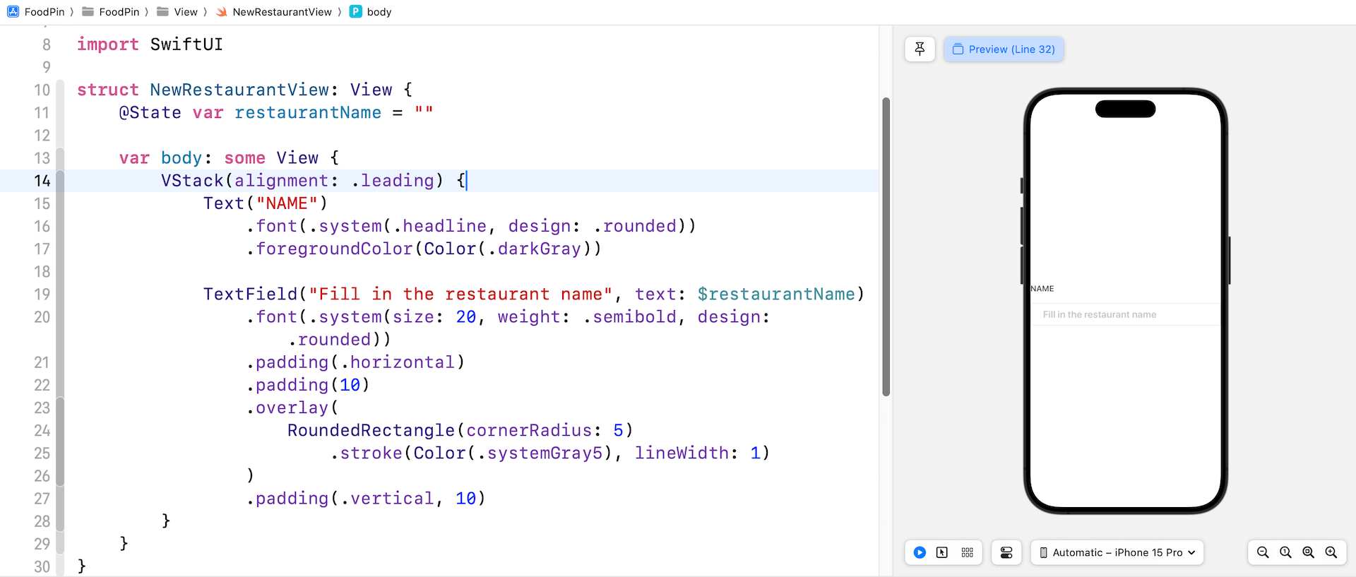 圖 17.4. 為文字欄位加上標籤