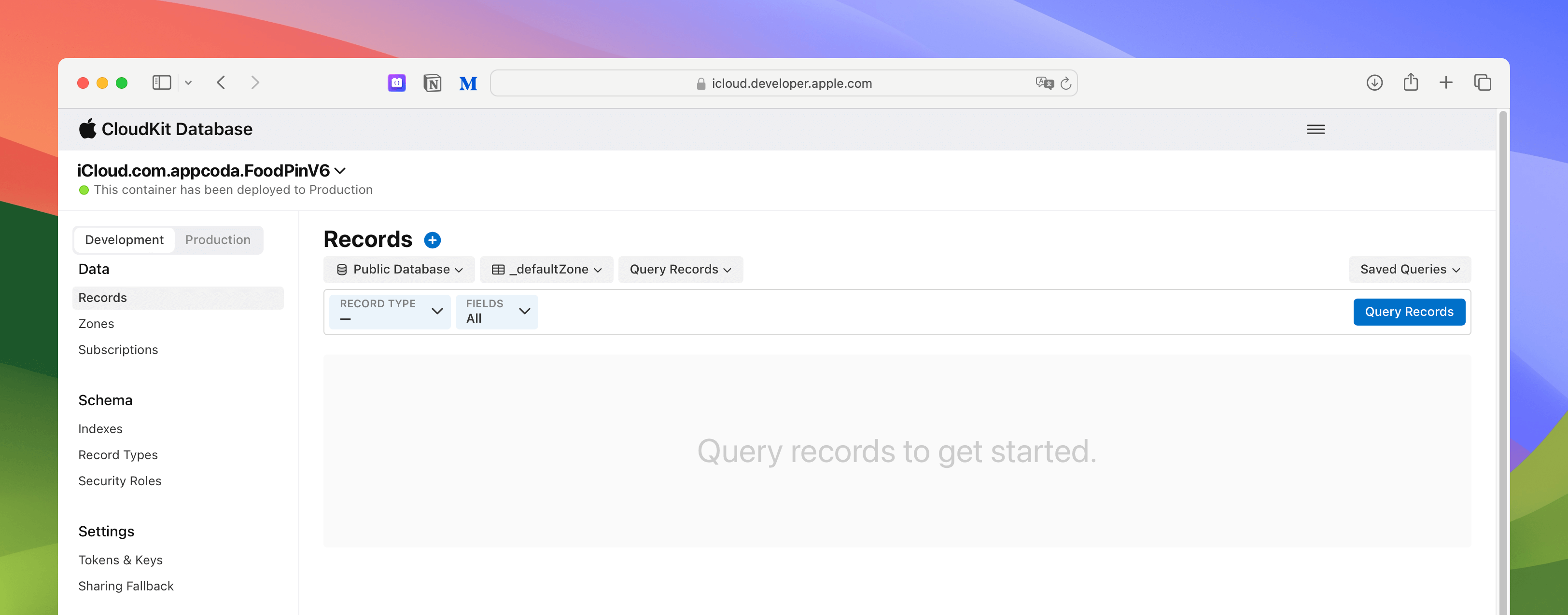 圖 23.7. CloudKit 儀表板
