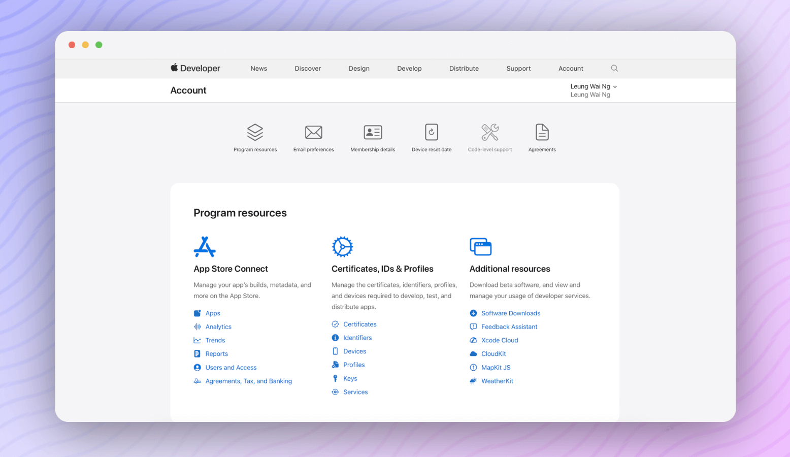 圖 25.4. iOS 開發者會員中心
