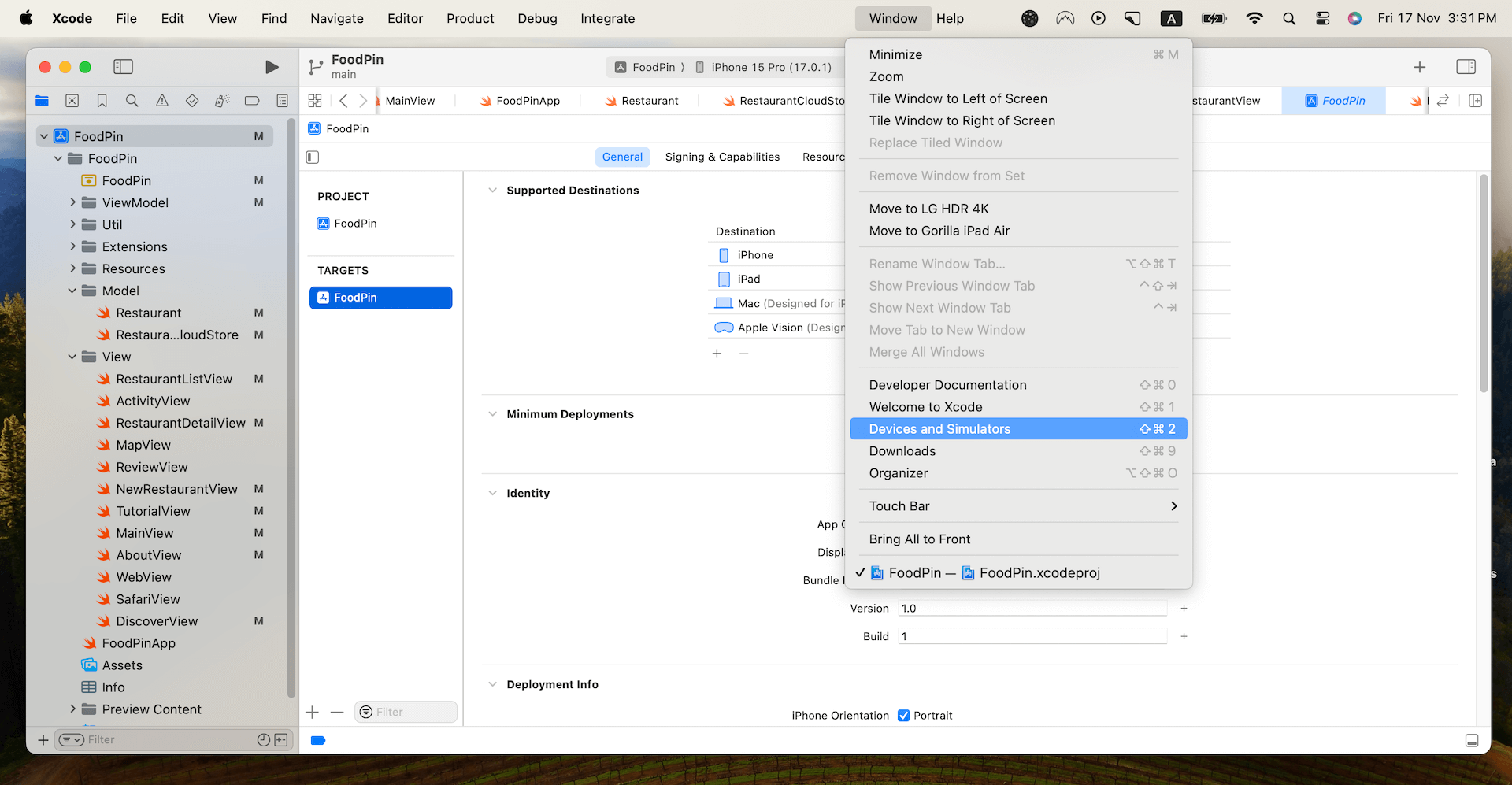 圖 25.8 　選擇「Devices and Simulators」選項