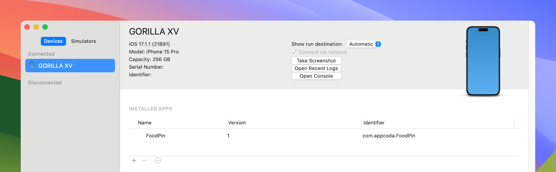 圖 25.9 　啟用「Connect via network」選項