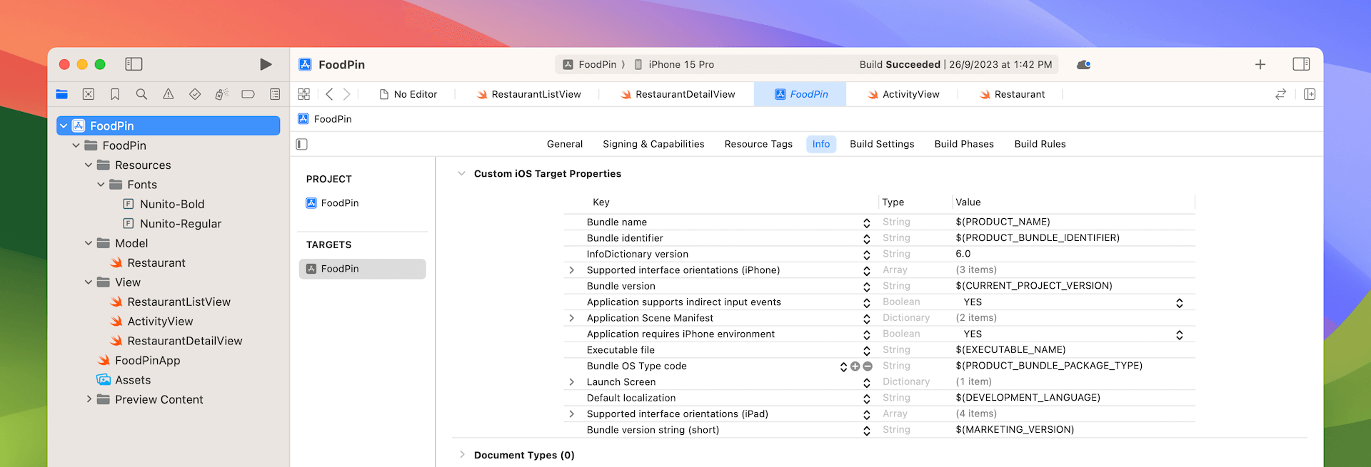 圖 12.5. 　自訂 iOS 目標屬性