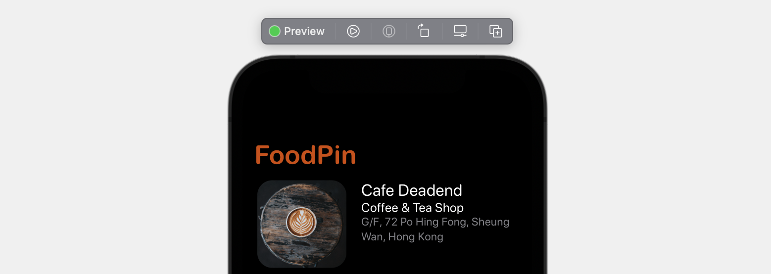圖 13.4. 深色模式下的導覽列標題