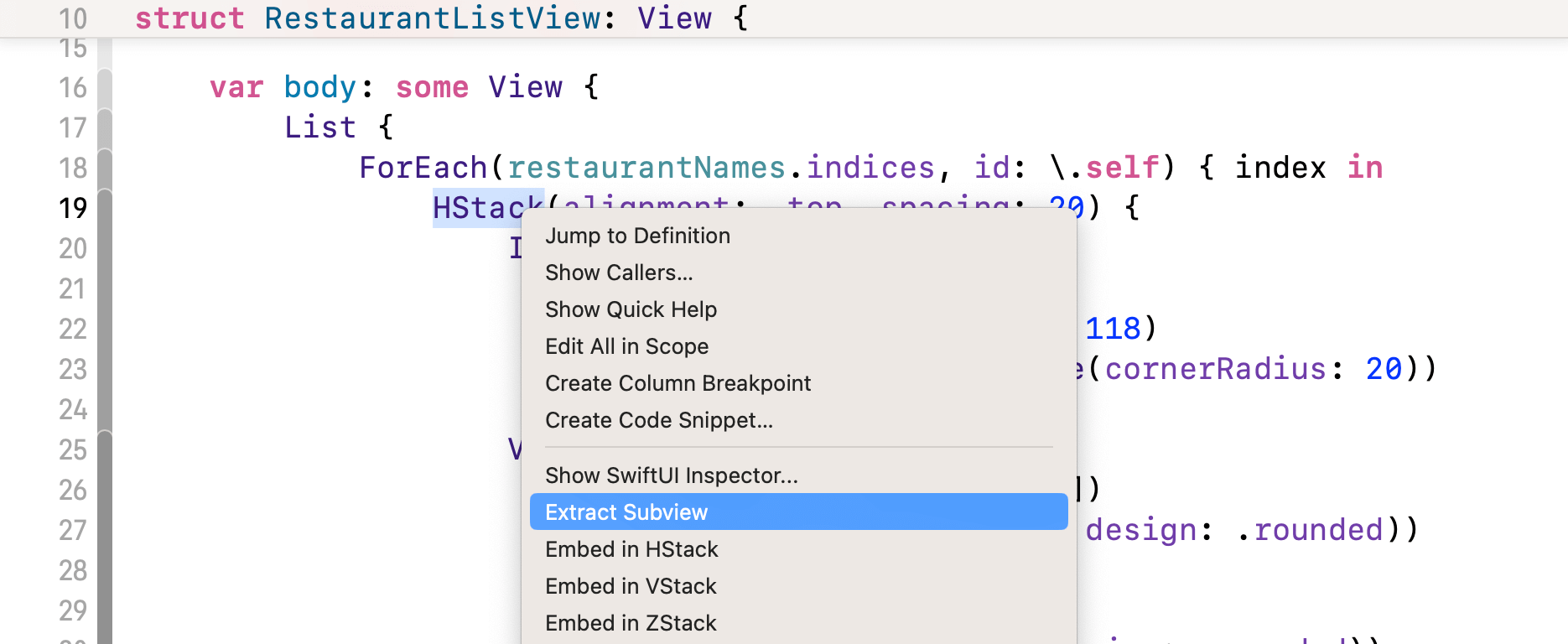 圖 8.3. 取出 HStack 到子視圖