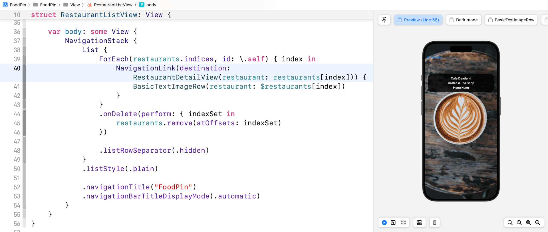 圖 11.9. 使用 NavigationLink 來啟用導覽