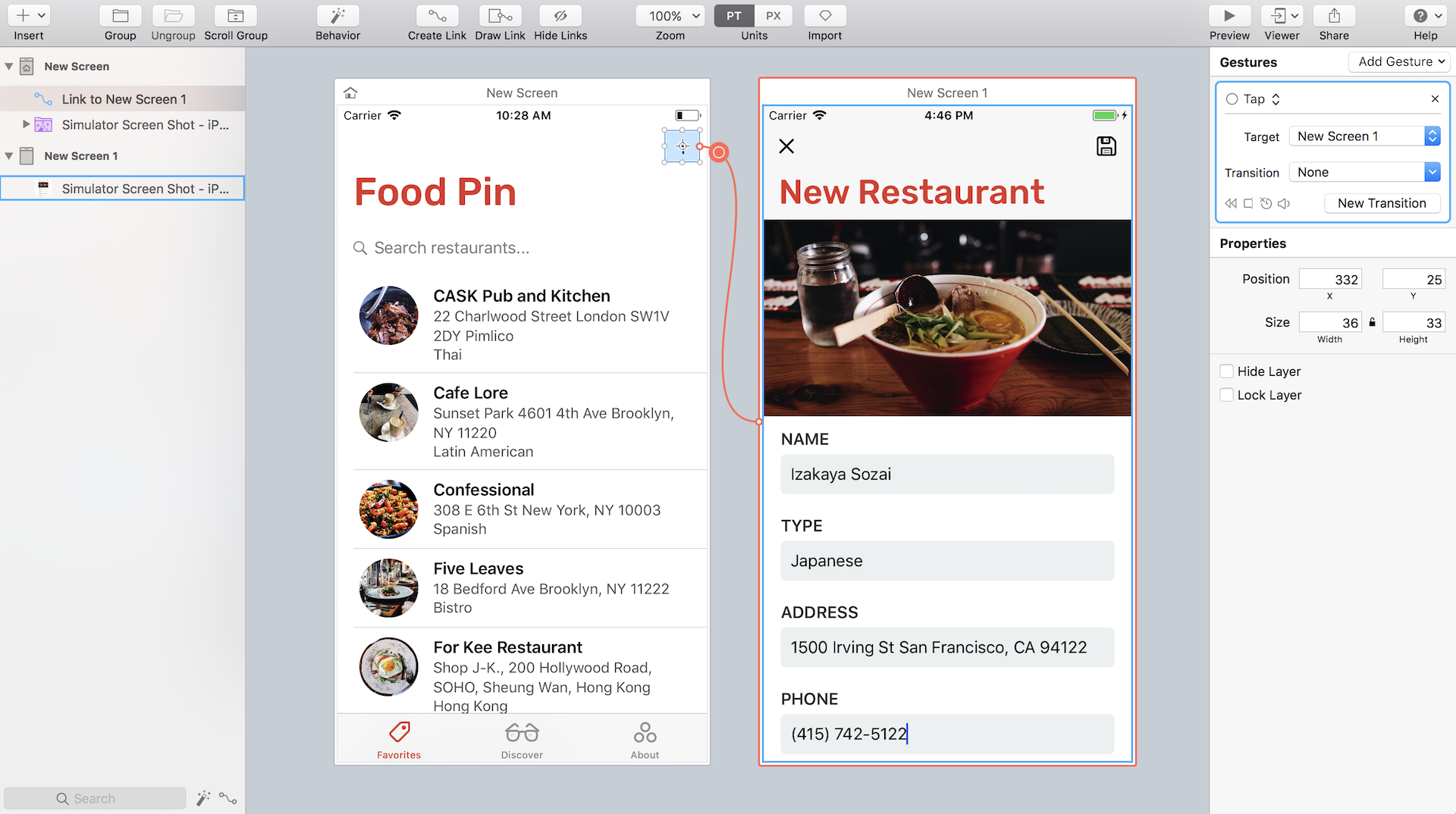 圖 5.10. 使用 Flinto 設計原型