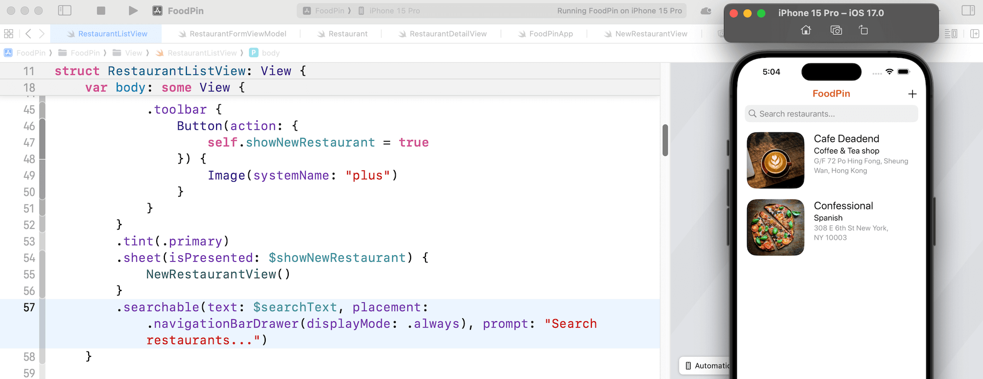 圖 19.2. 新增固定的搜尋列