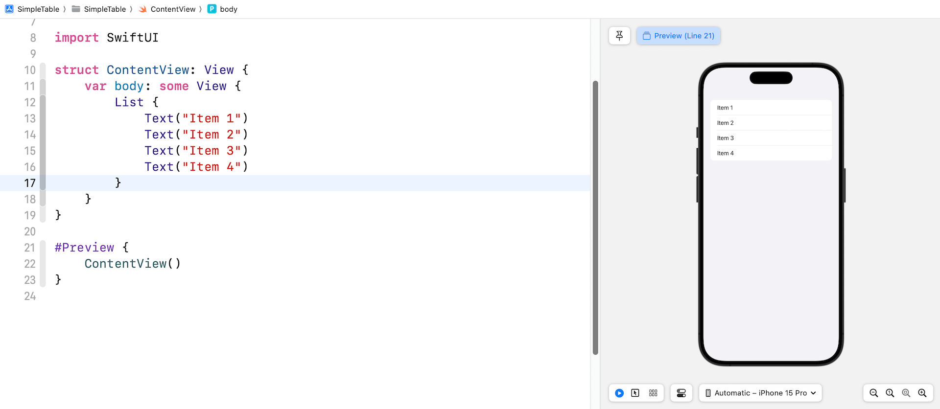 圖 6.3. 建立一個簡單的清單