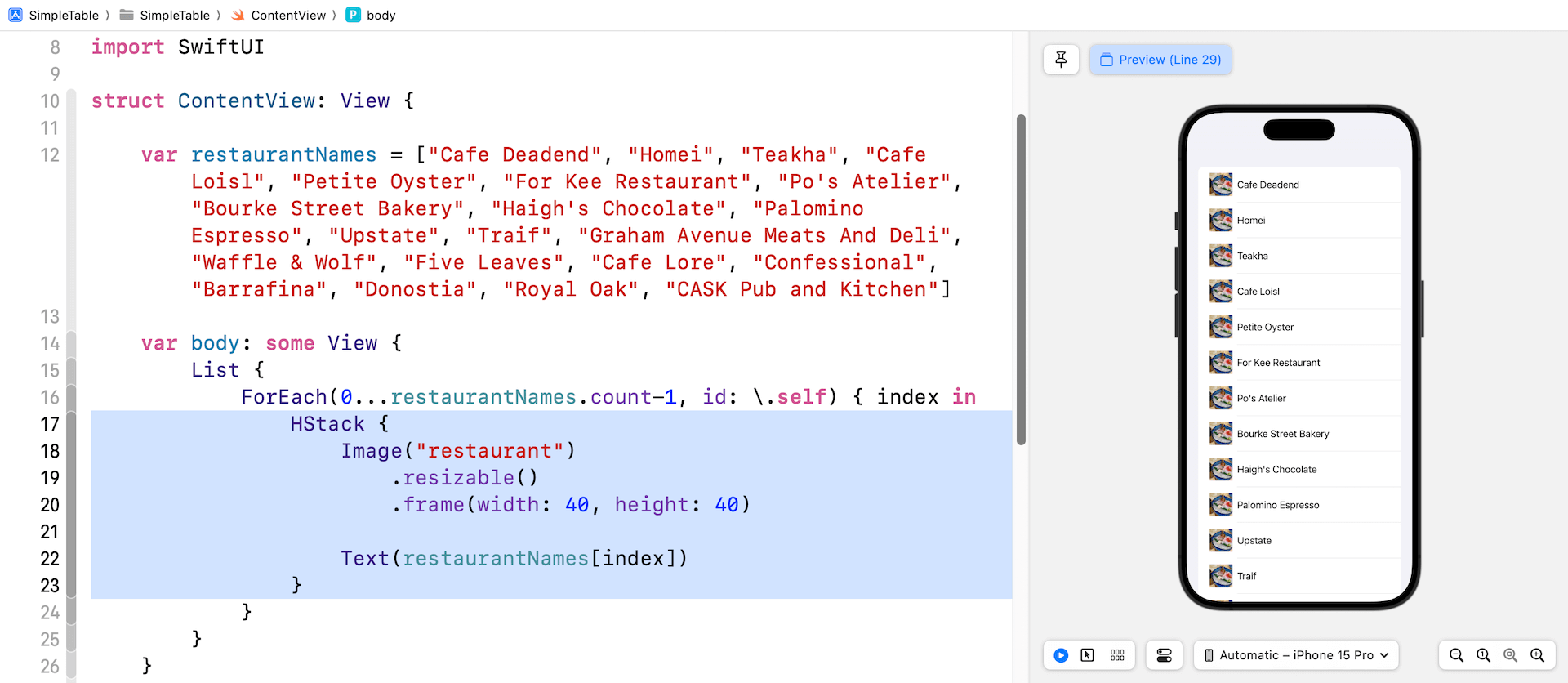 圖 6.8. App 顯示餐廳圖片
