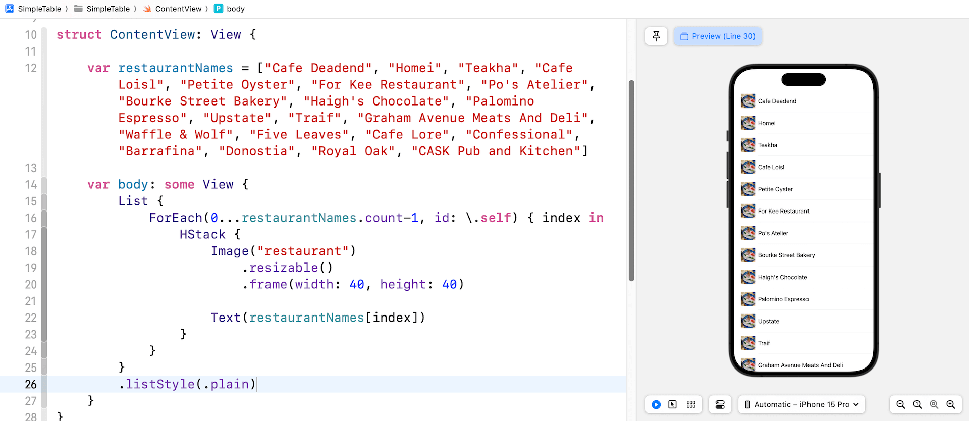 圖 6.9.  清單樣式設定為簡單樣式