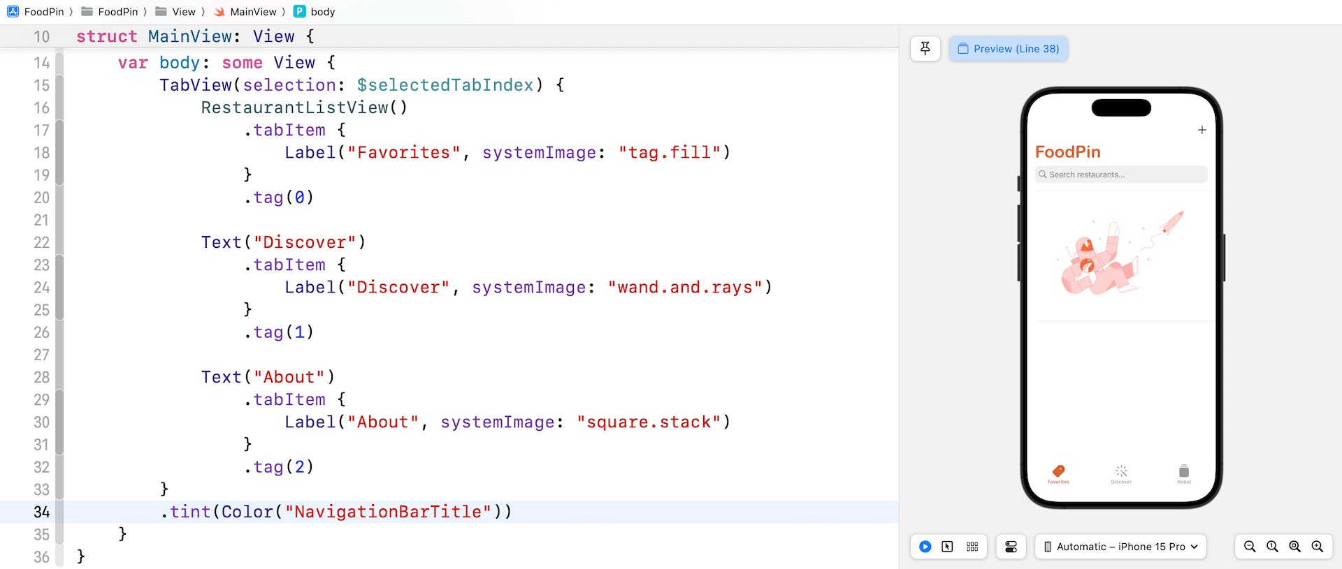 圖 21.3. 自訂標籤列項目的顏色