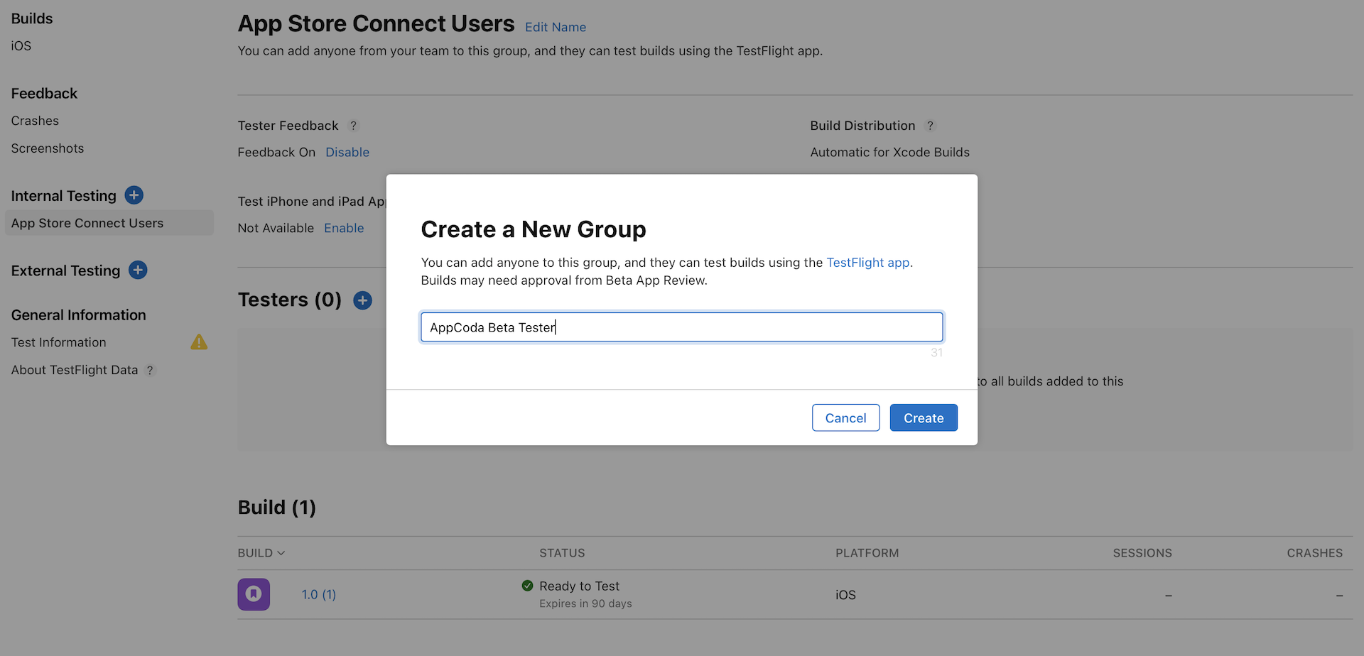 圖 26.21.  建立群組來管理測試者