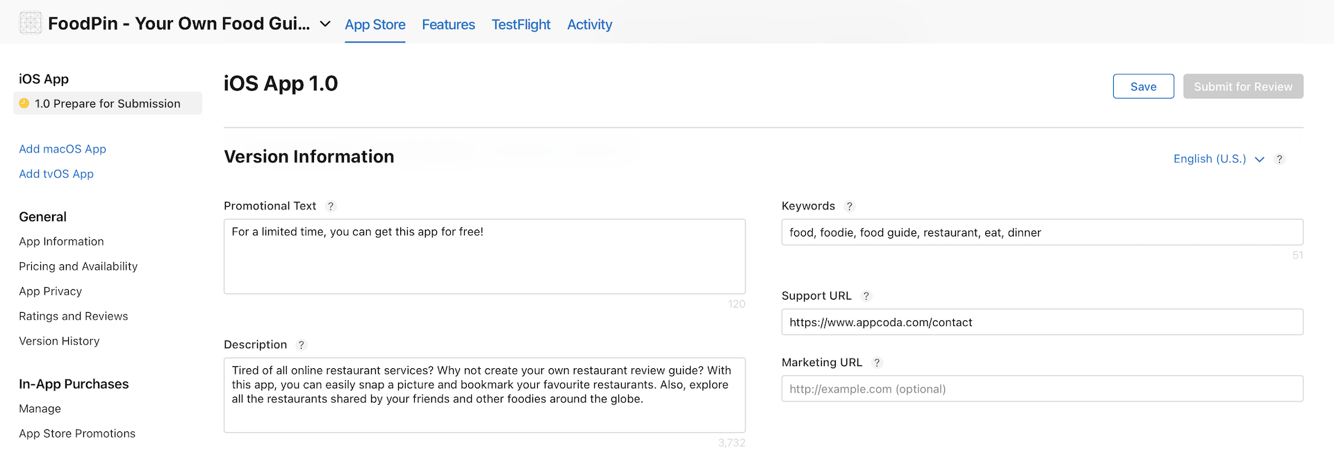 圖 26.5. 你的 App 描述