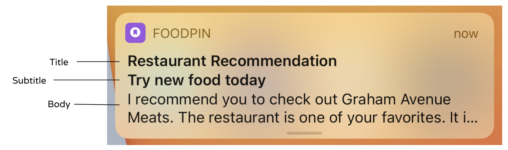 圖 29.5. iOS 中的標準通知
